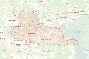 Городской округ Орехово-Зуево на карте