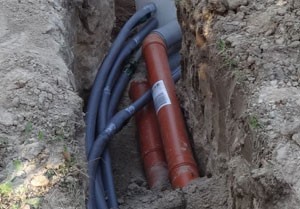Прокладка трубопровода от дома станцие