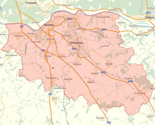 Каширский район на карте